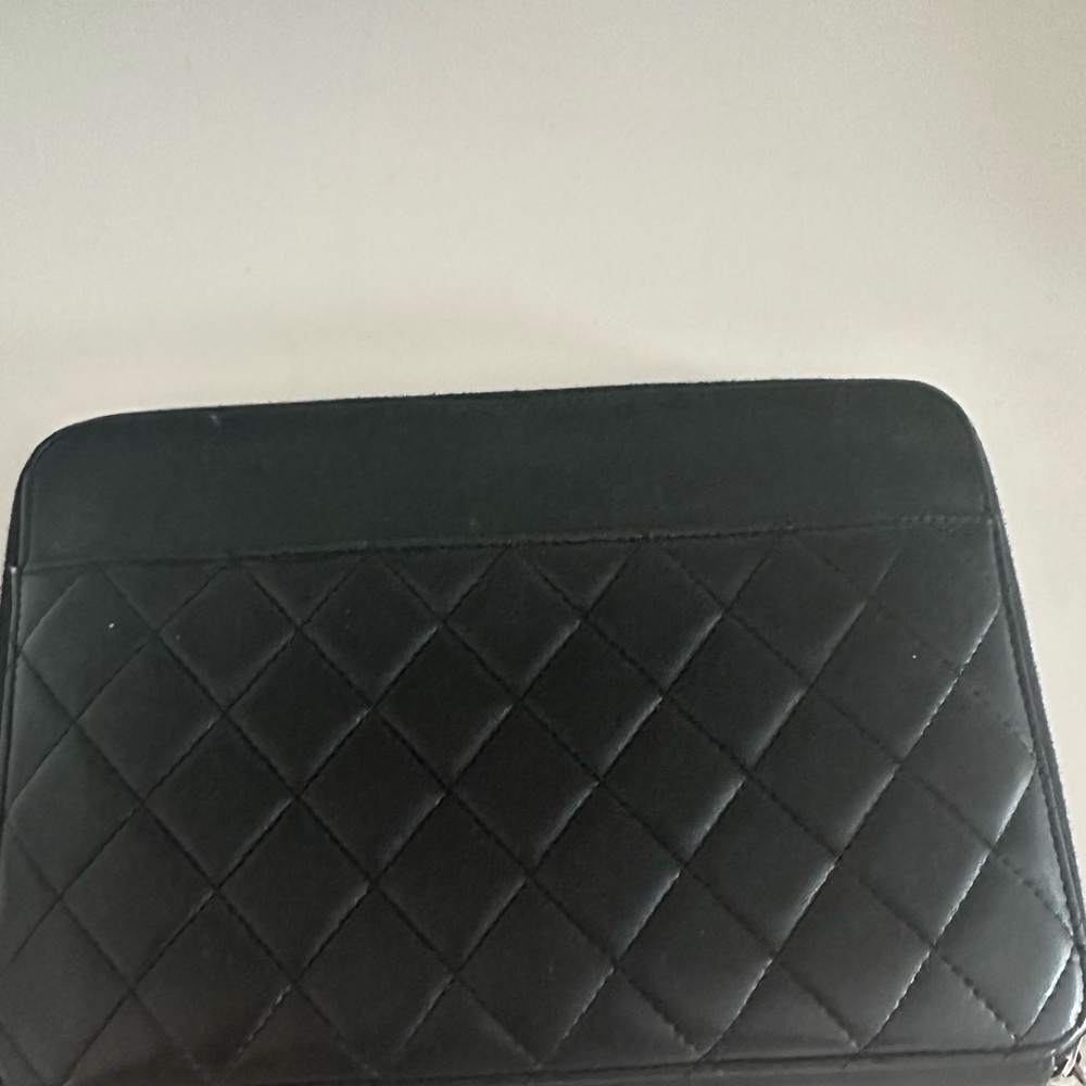 Chanel large black wallet, organizer/cluth with back pocket.